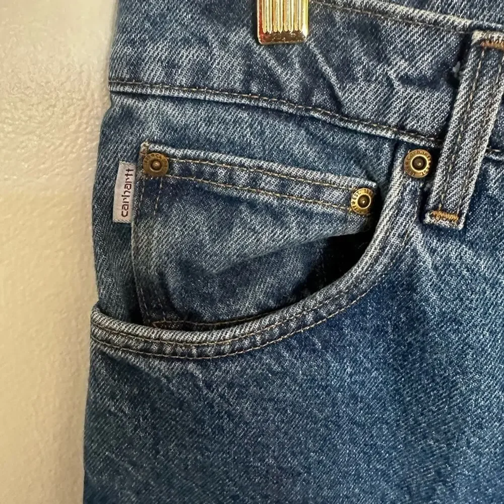 CARHARTT RELAXED FIT FLANNEL-LINED 5-POCKET JEANS 38x30 38